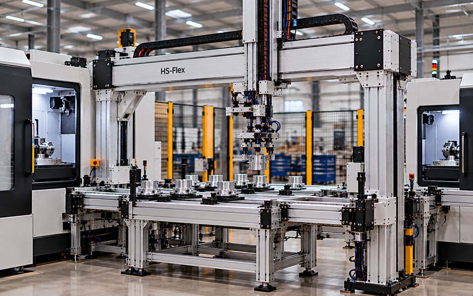 portaal tussen twee machines met een buffertafel